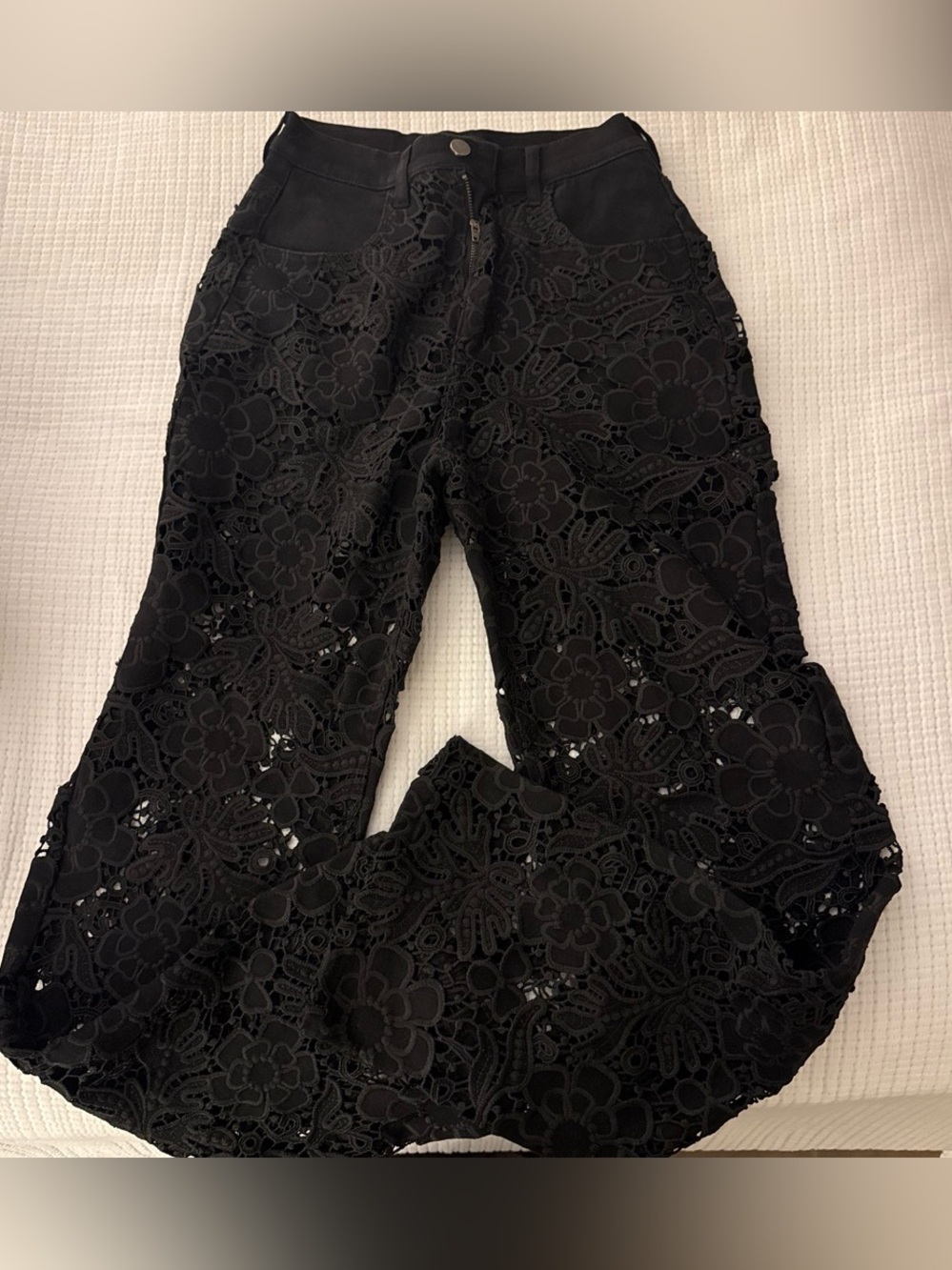 Noli Black Lace Wide-Leg Pants
